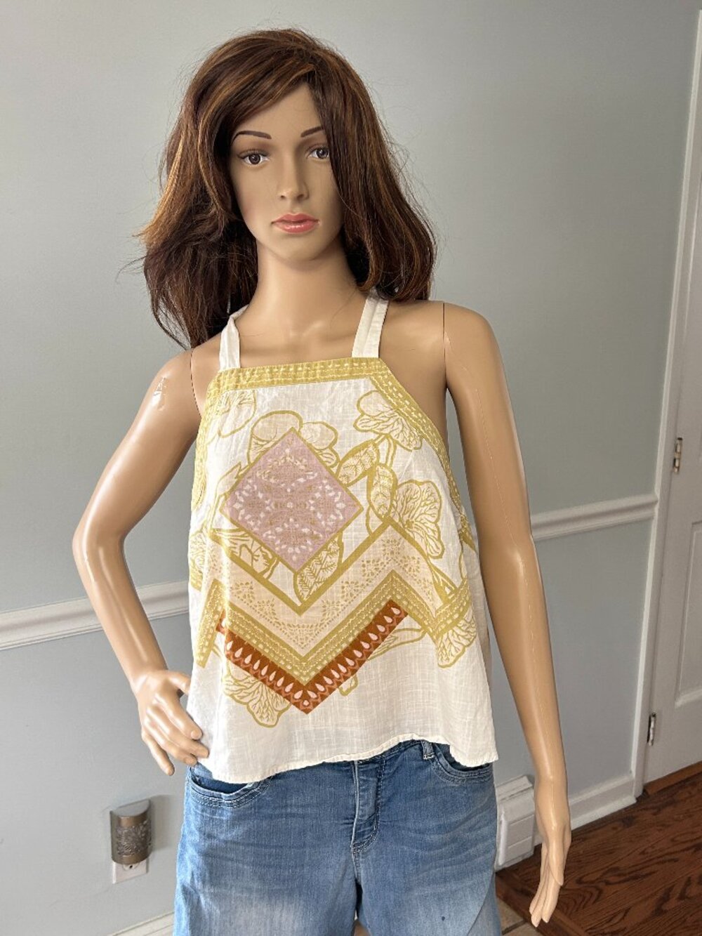 Free People Sugar Combo Babydoll Top Size M